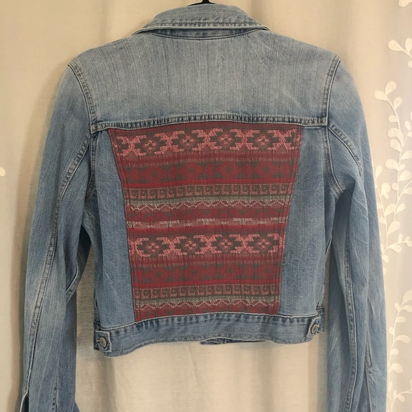 American Eagle Outfitters Jackets & Blazers - Light Denim Jacket with Tribal Back Design